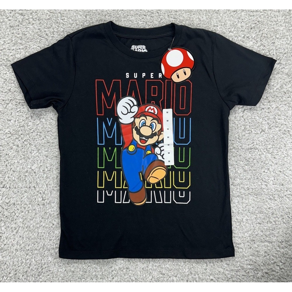 Super Mario T-Shirt Black Mens‎ Small New Nintendo 2021 Video Game Cotton Tee